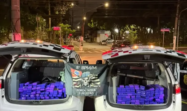 Polícia Militar de SP apreende 163 kg de maconha na zona leste da capital